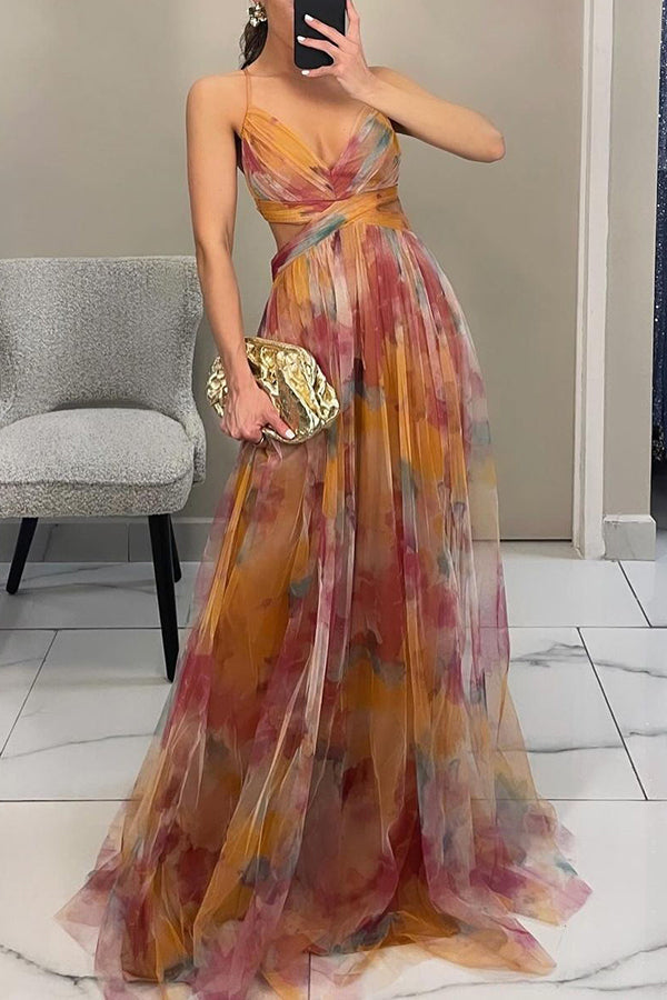Alina – Robe longue avec décolleté en V pour les invités de mariage