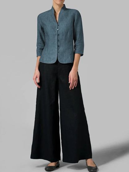 Brynna - Blouse Femme Haute Qualité avec Col Montant