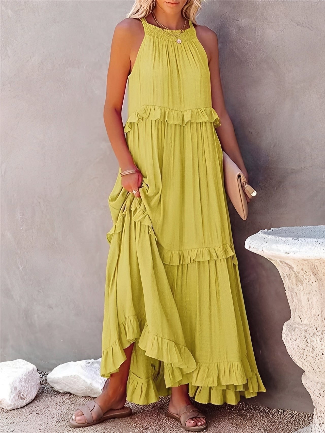 Zanna - Robe sans manches élégante avec volants pour femmes