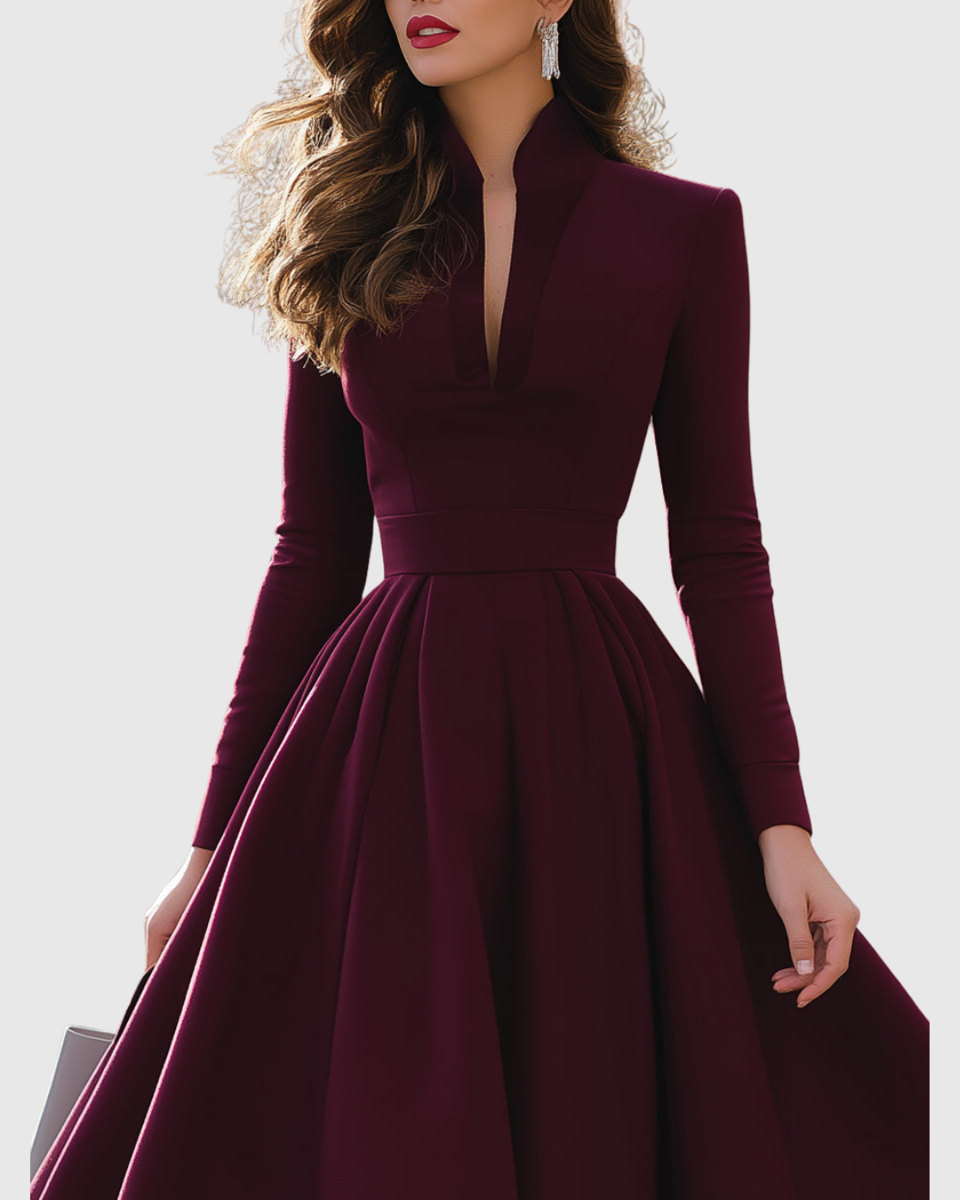 Isabeau – Elegant Mid-Length Dress with a Slim Waist