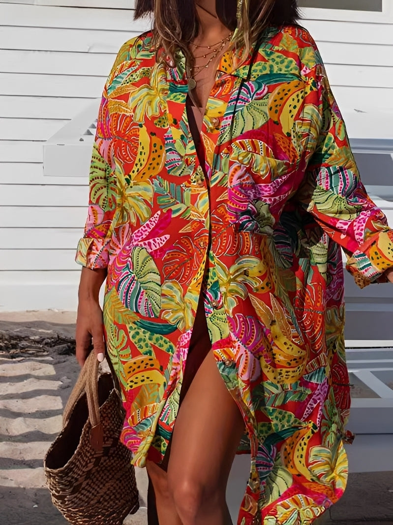 Montes - Robe Chemise à Boutons au Motif Floral