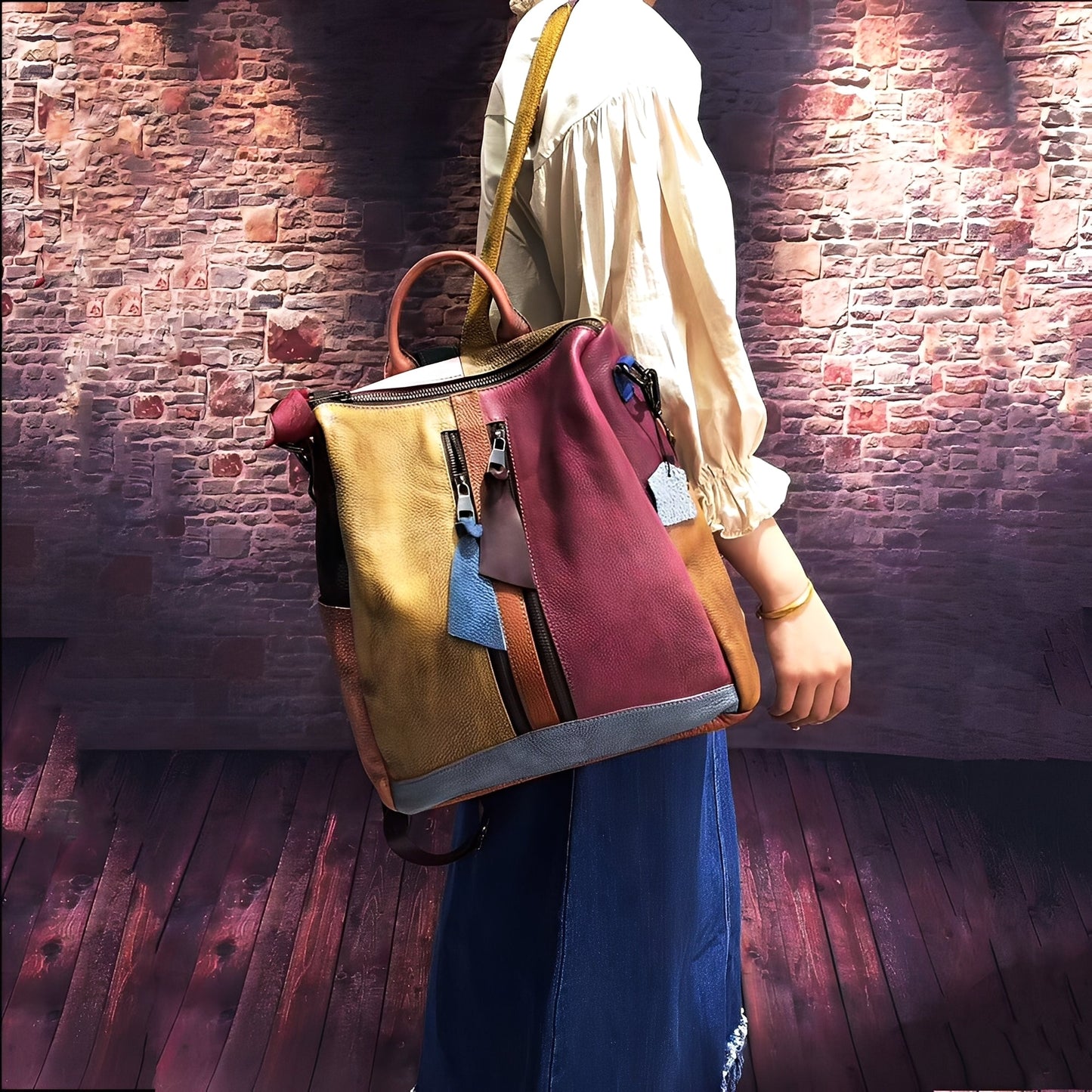 Alayna - Sac à dos en cuir classique pour femmes
