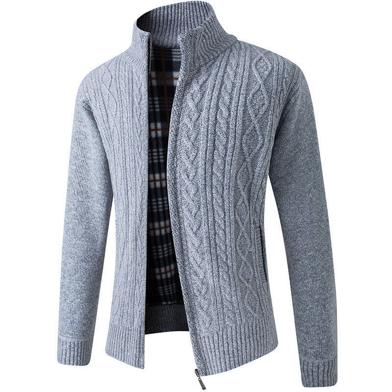 Jeffery - Cardigan moderne en velours pour homme
