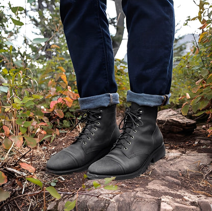 Lucrèce - Bottines lacées en cuir pour homme, modèle hiver