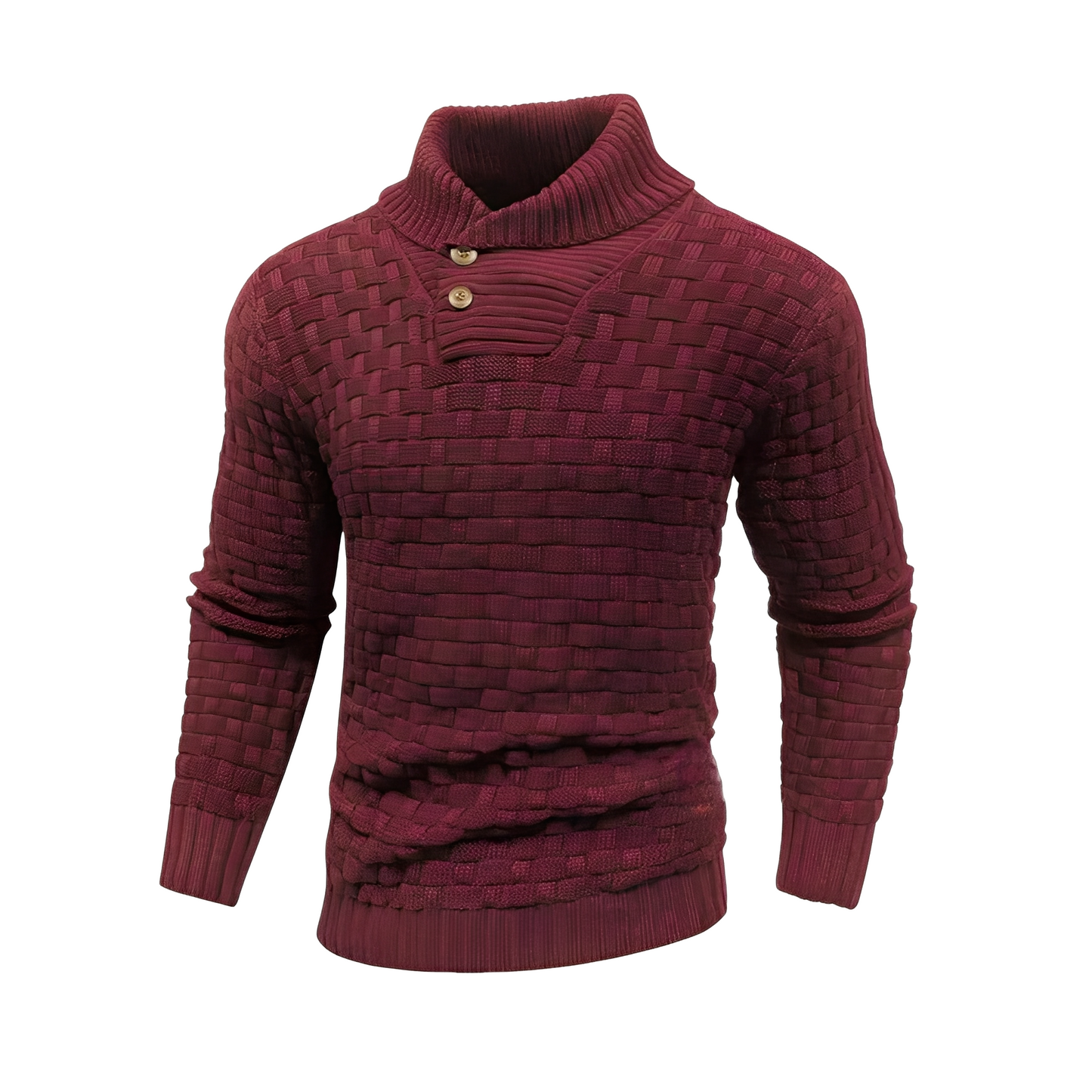Branson - Pull homme à col montant, style relax