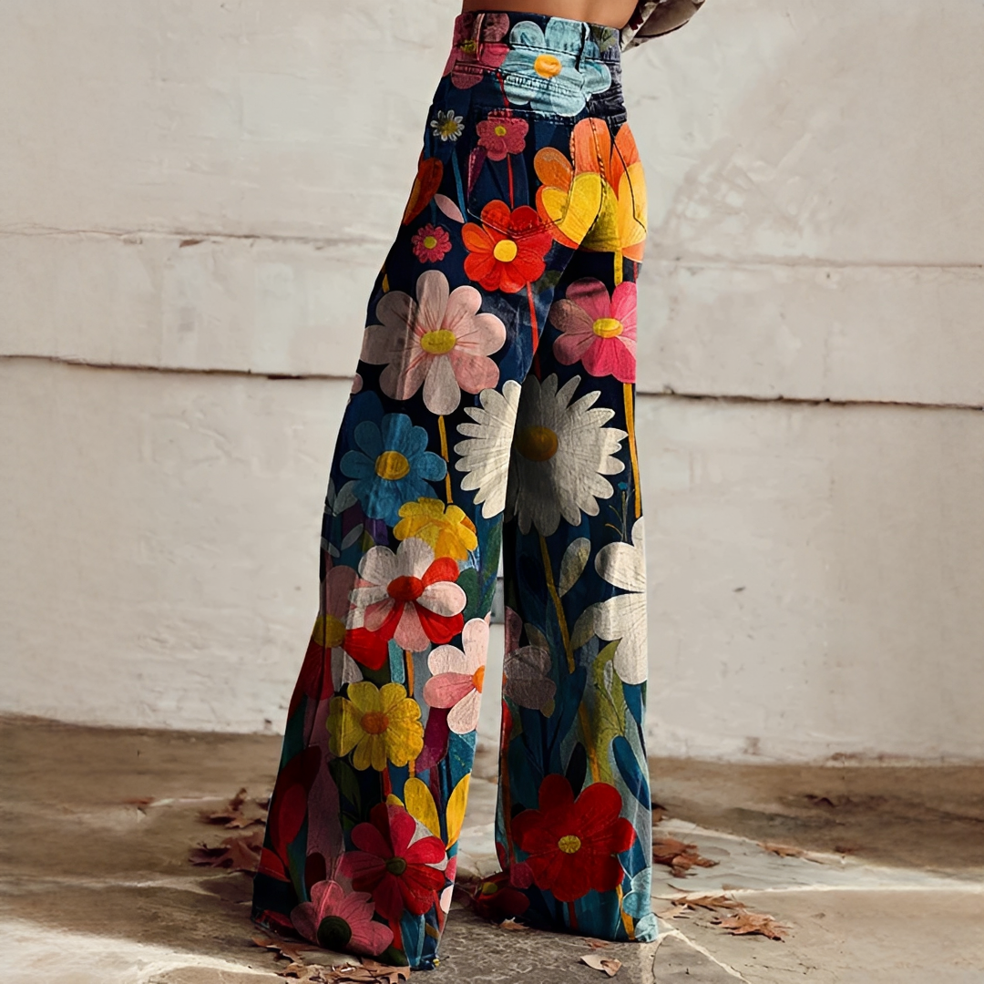 Charo - Pantalon large à imprimé floral pour femme