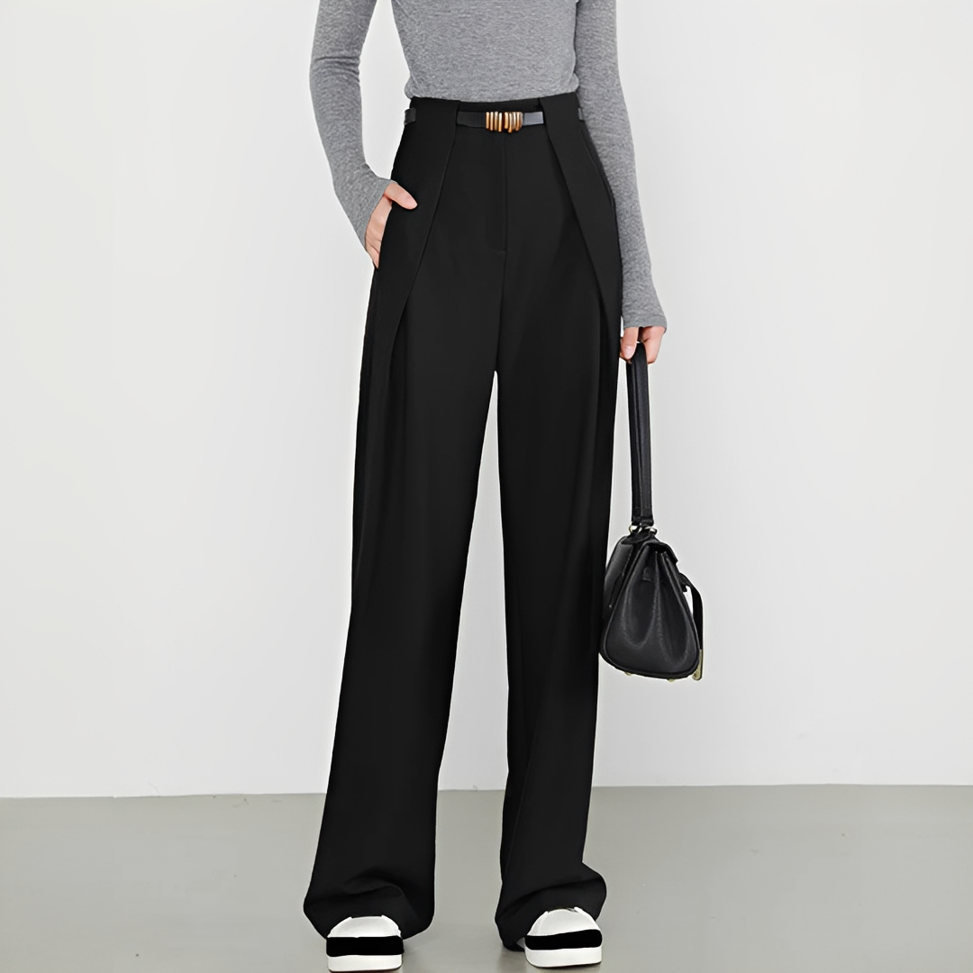 Hasmin - Pantalons droits à poches simples