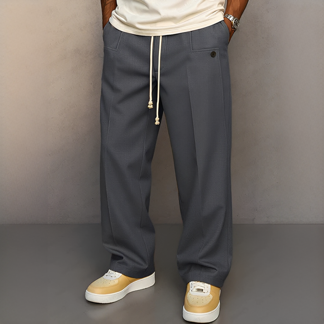 Clent - Pantalon élégant avec cordon de serrage pour homme