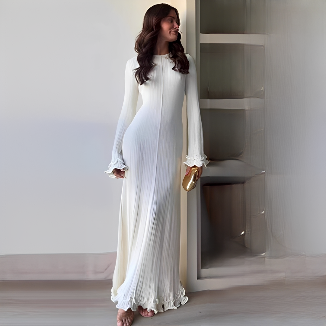 Lebeth - Robe Élégante à Manches Longues