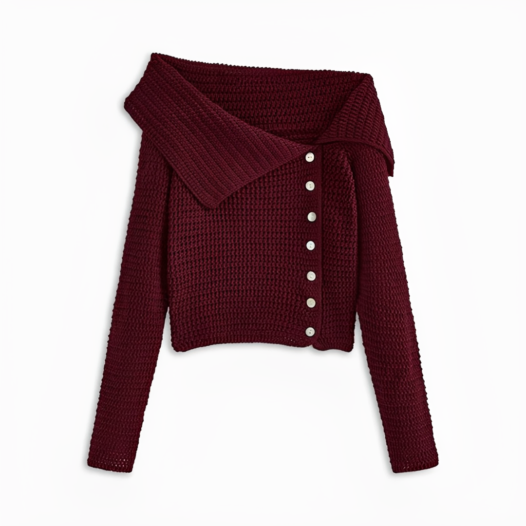 Ginalyn - Pull asymétrique à épaule découverte