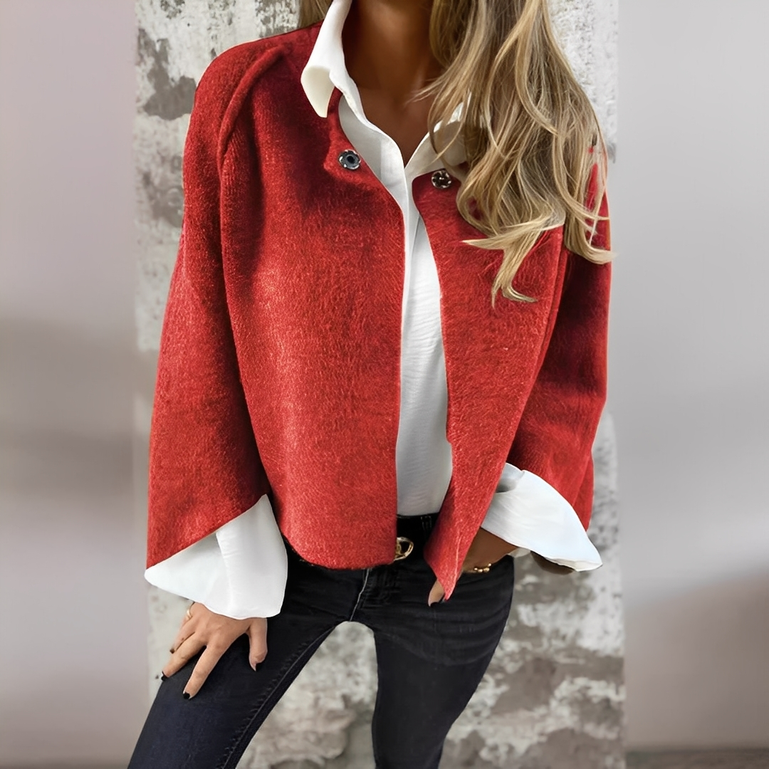 Noélie - Wool coat with round collar for women