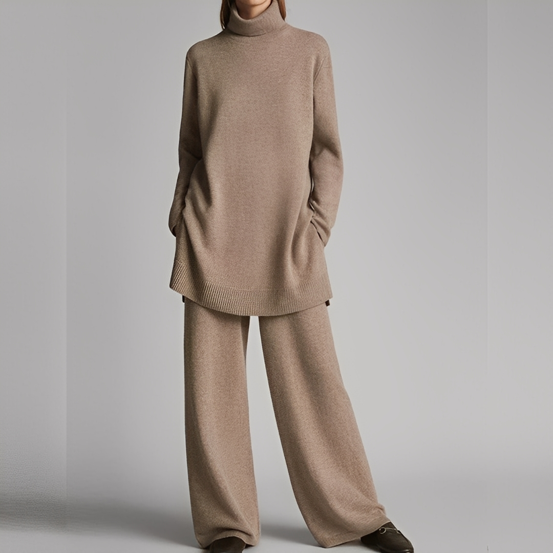 Mireille - Pull et pantalon d'hiver décontractés pour femmes ensemble