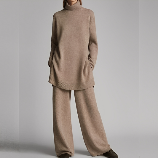 Mireille - Pull et pantalon d'hiver décontractés pour femmes ensemble