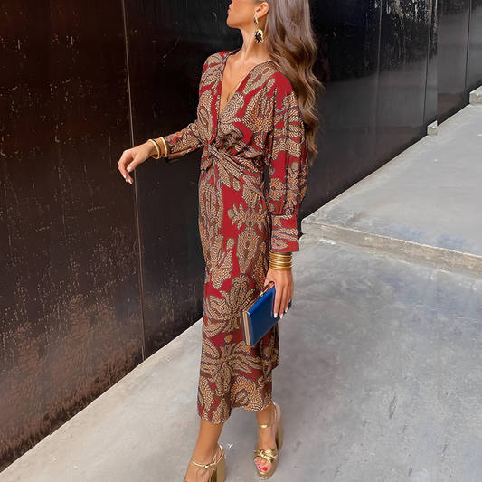 Louna - Elegantes Kleid mit V-Ausschnitt für Damen