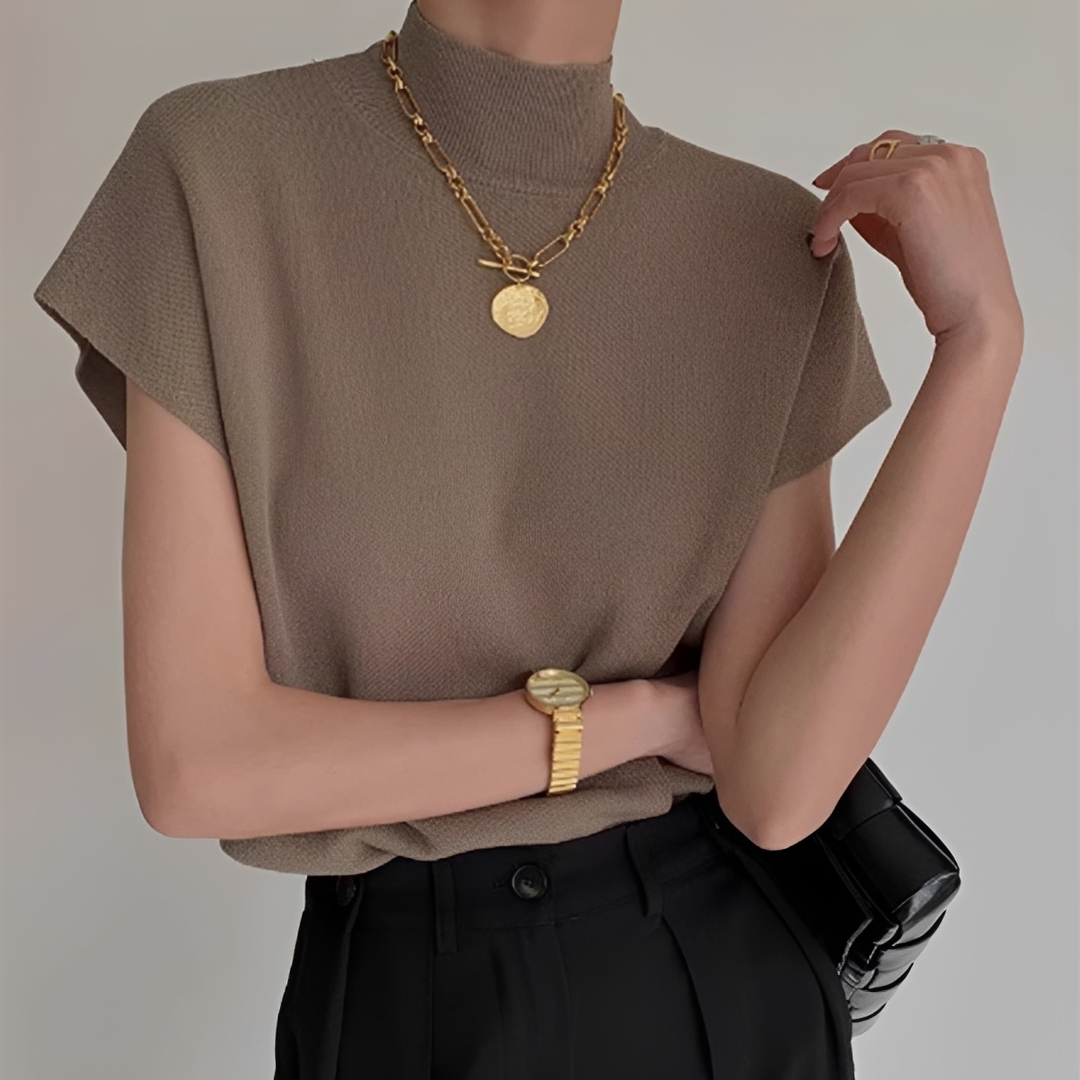 Lesley - T-shirt col roulé confortable
