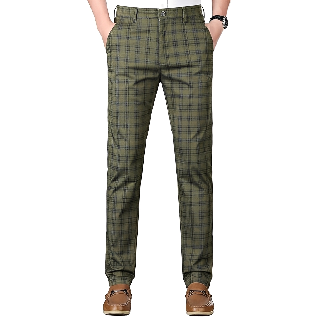 Hayavert - Pantalon à carreaux tendance pour homme