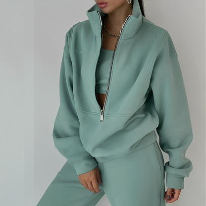 Mélissa - Lässiges zweiteiliges weites Set aus Fleece