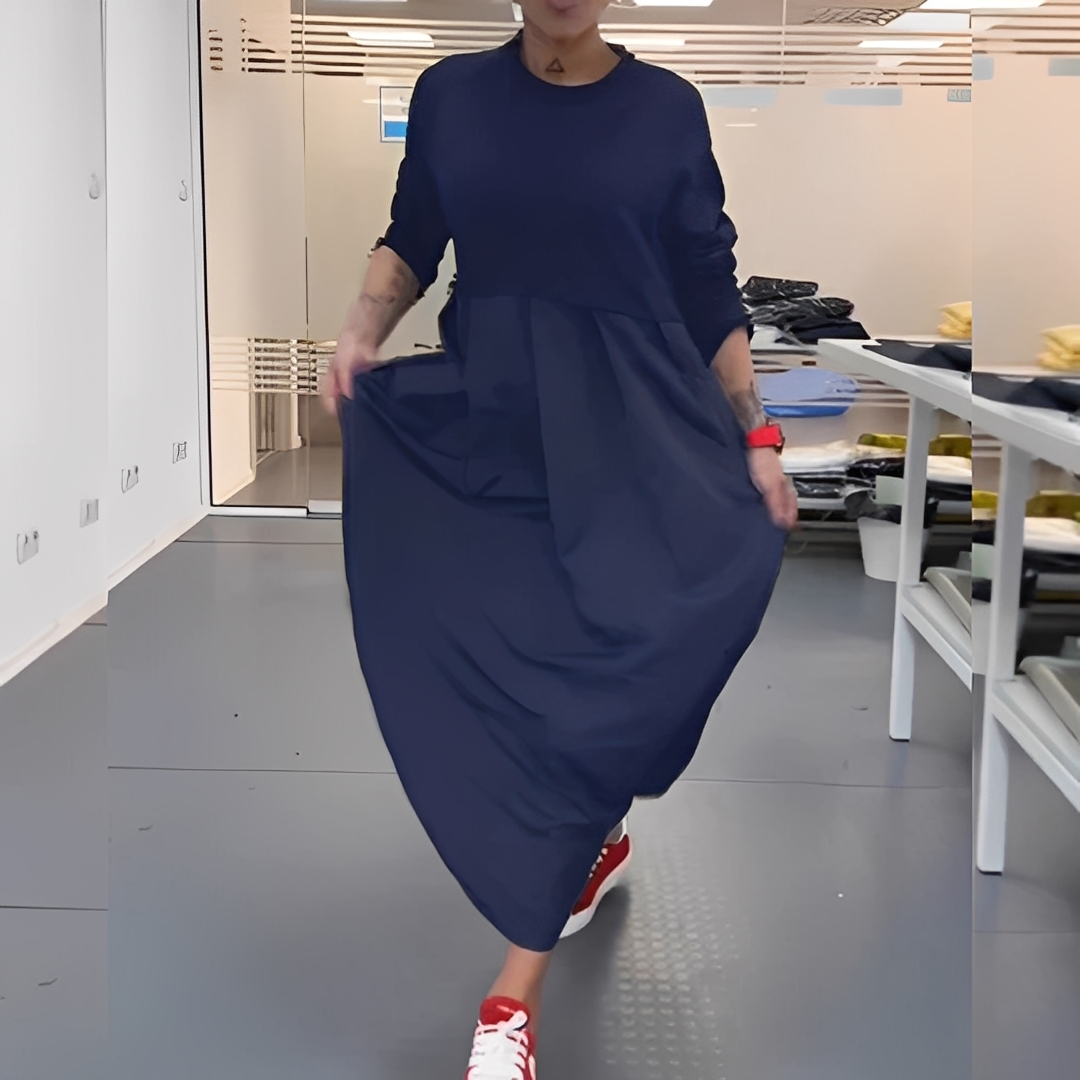 Gisèle - Casual dress with round neckline for women