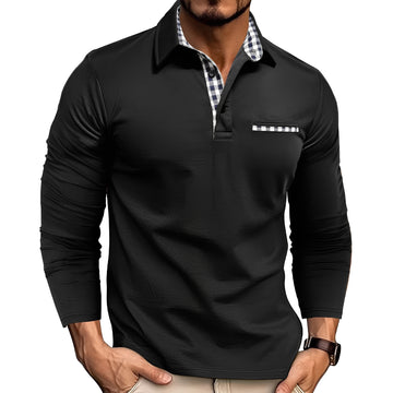 Cédrick - Polo d'hiver chaud à manches longues pour homme