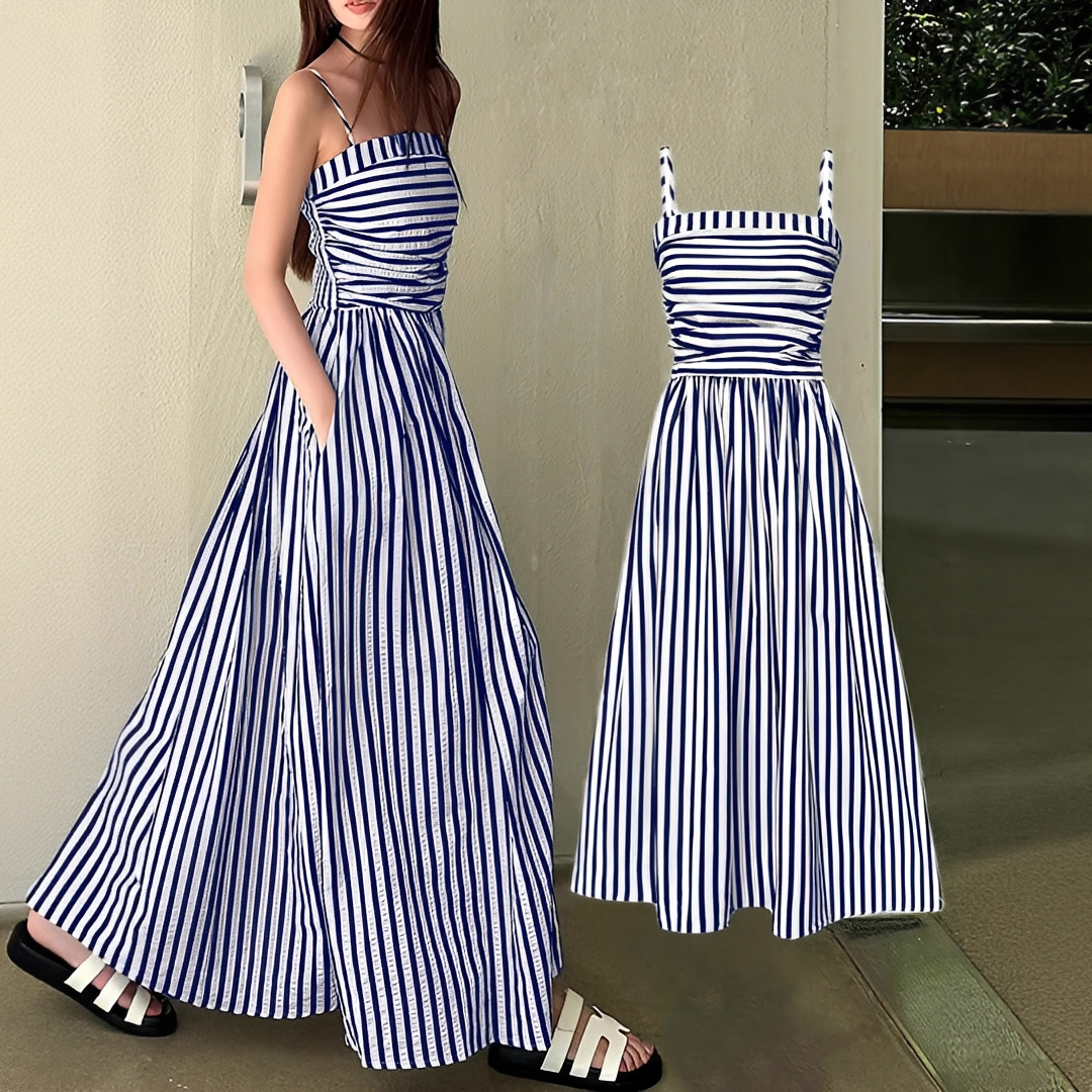 Cindy - Robe Maxi Rayée Élégante