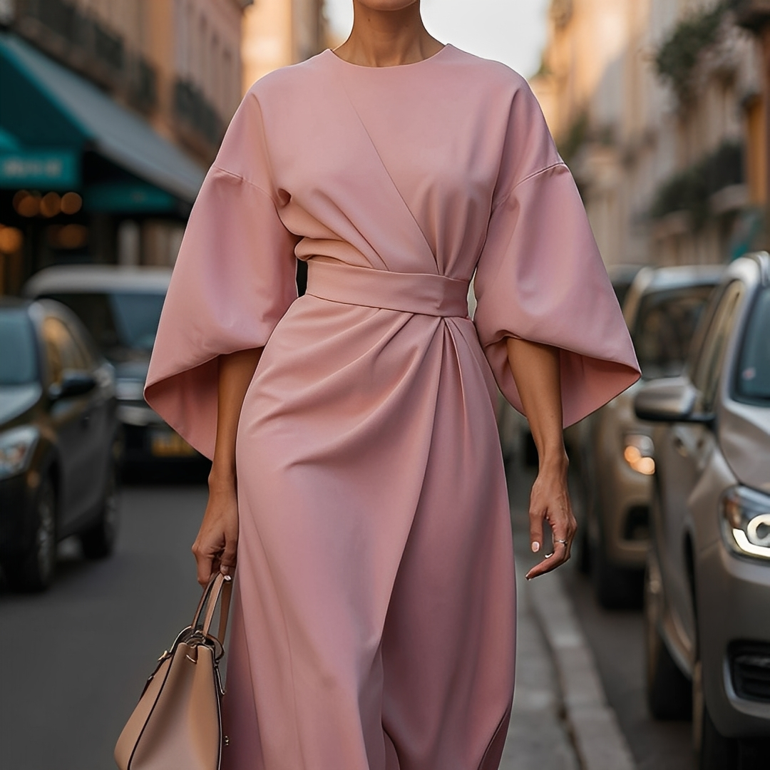 Lauriane - Elegant dress with puffed sleeves for women