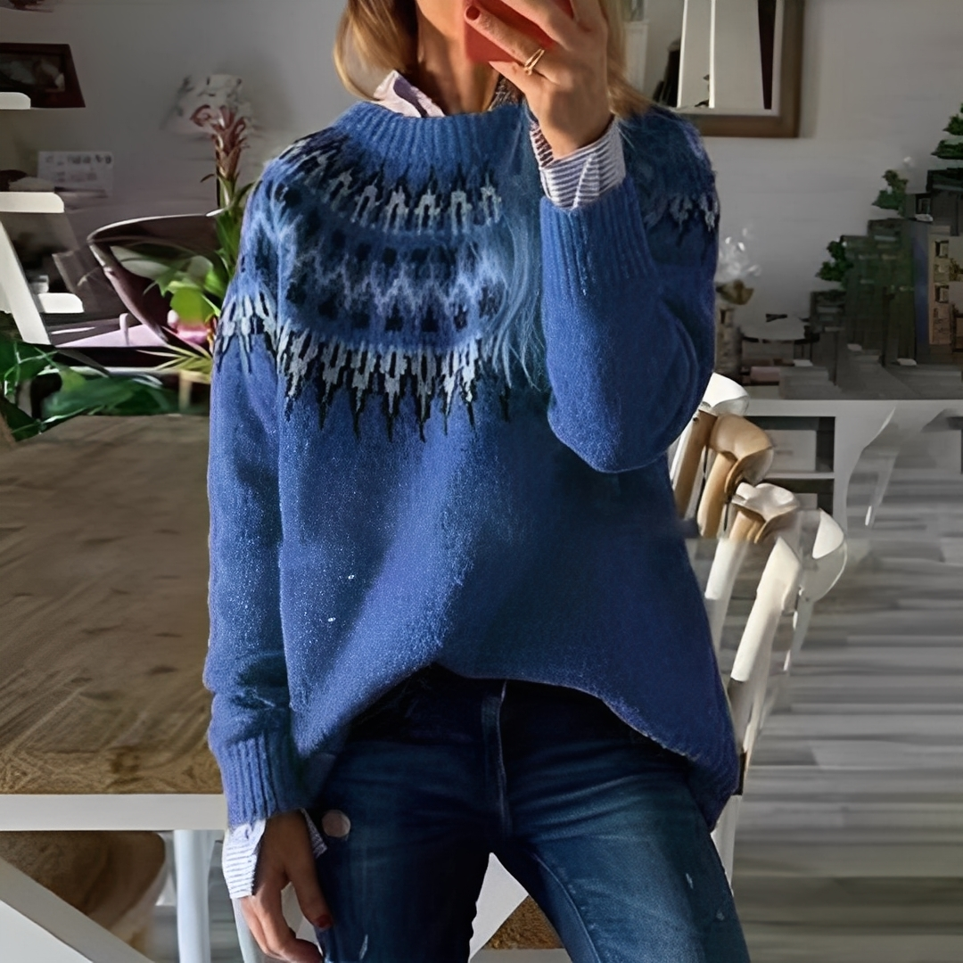 Manuela - Pull femme à motif nordique d'hiver