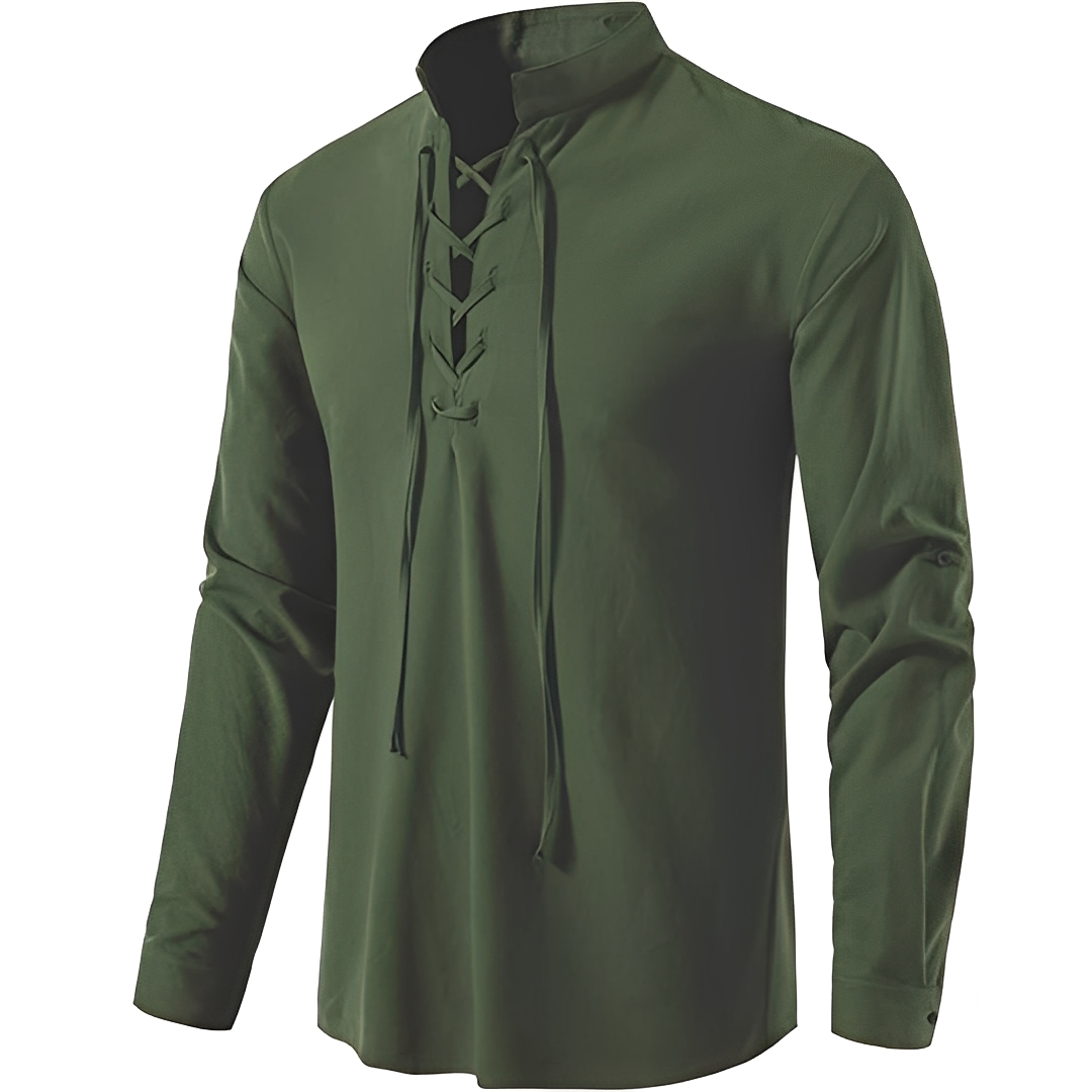Josué - Chemise élégante à col en V et dentelle pour homme