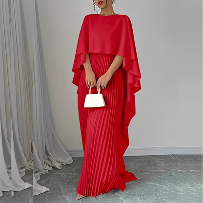 Marilou - Elegantes Kleid mit plissiertem Umhang für Damen