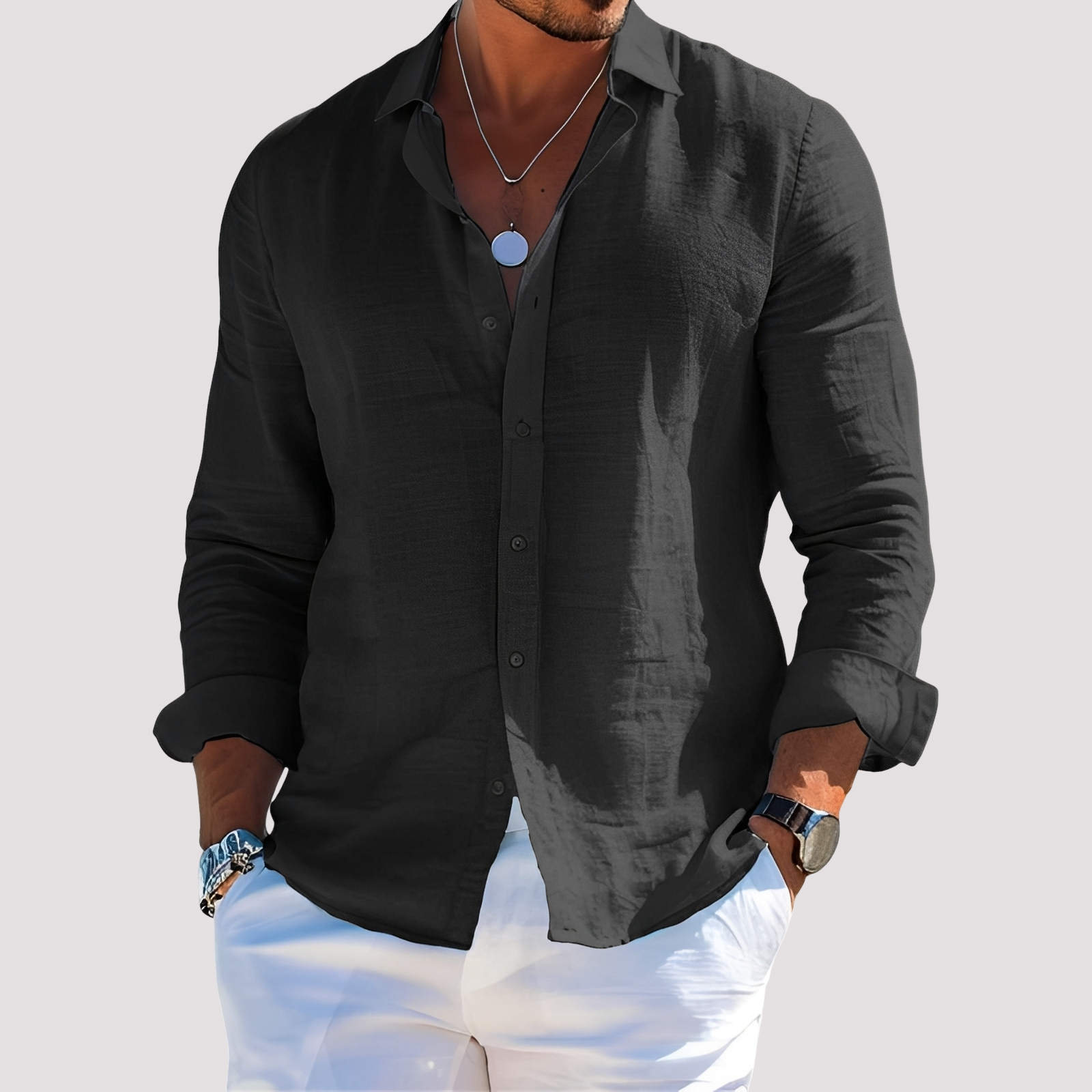 Dale – Chemise à manches longues pour hommes – Casual et relax