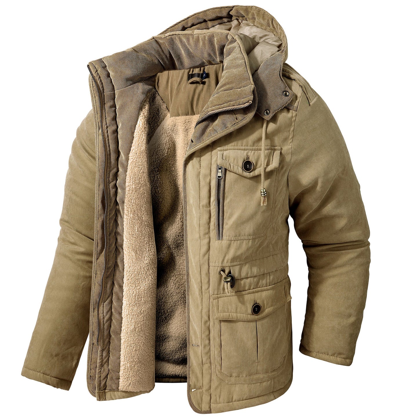 Edmund - Manteau chaud en laine pour hommes avec capuche