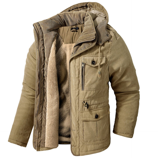 Edmund - Manteau chaud en laine pour hommes avec capuche