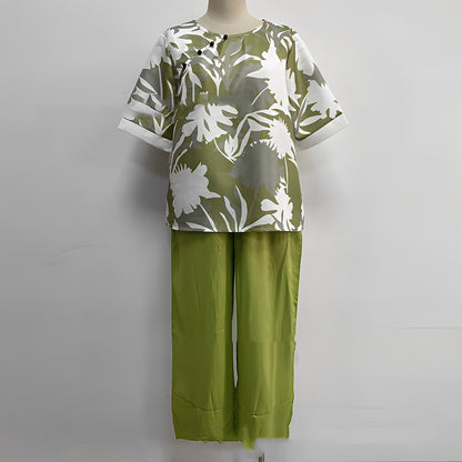 Hyazinthe - Elegantes Hemd und Hose für Damen Set