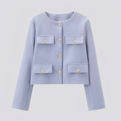 Emelia - Short and elegant women's jacket with buttons