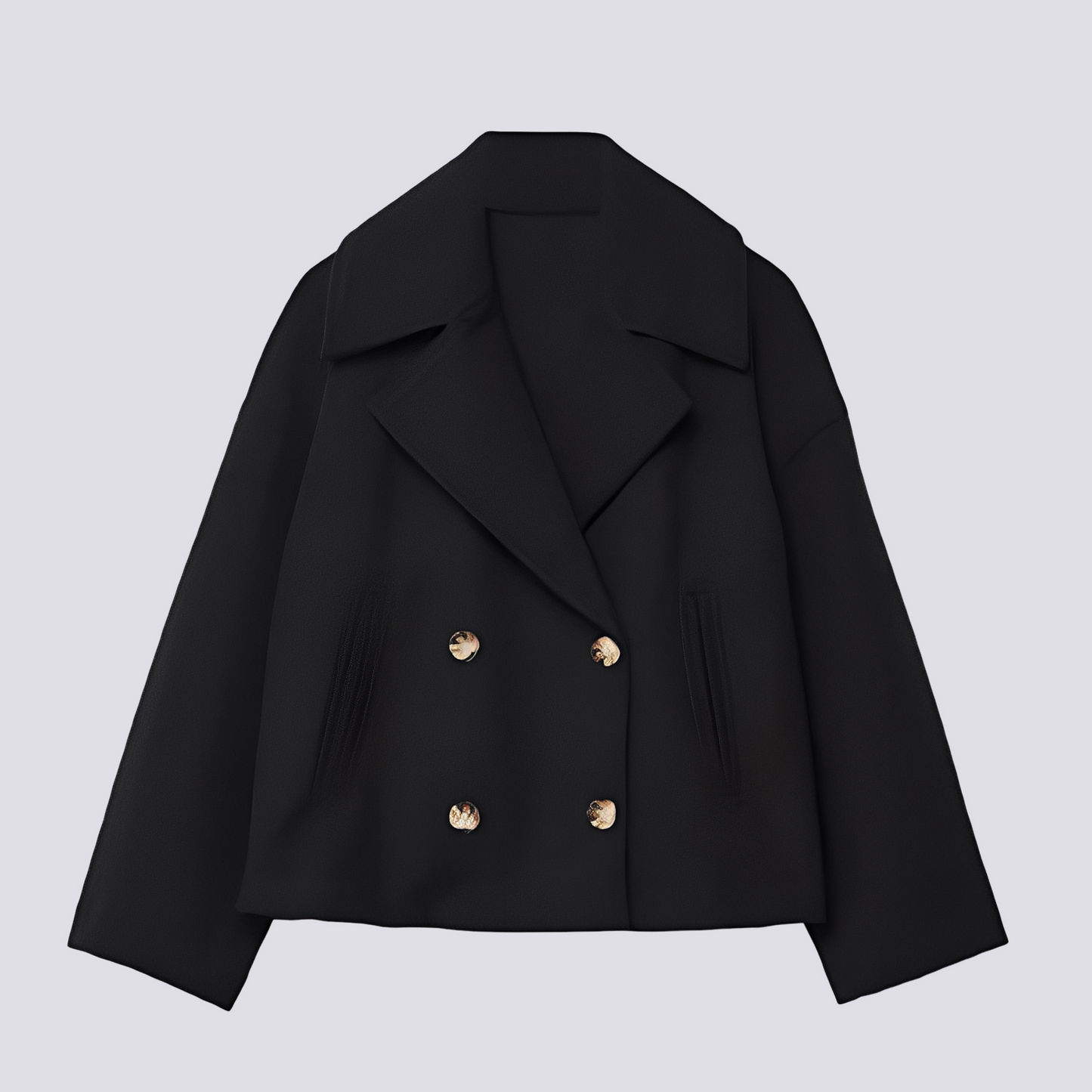 Bethney - Veste courte raffinée en laine avec col à revers pour femmes