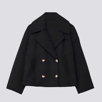 Bethney - Veste courte raffinée en laine avec col à revers pour femmes