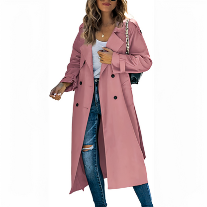Jodie - Long manteau chic croisé pour femmes