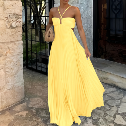 Marnie - Elegant long dress with folds for women