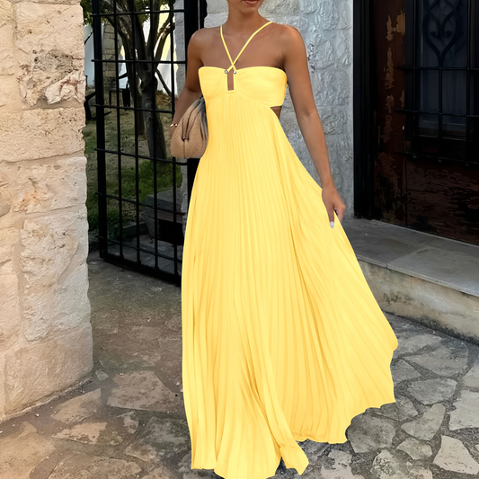 Marnie - Elegant long dress with folds for women