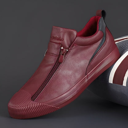 Jerred - Chaussures en cuir contemporaines pour hommes avec fermeture éclair