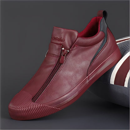 Marcus - Chaussures en cuir à double fermeture éclair pour hommes