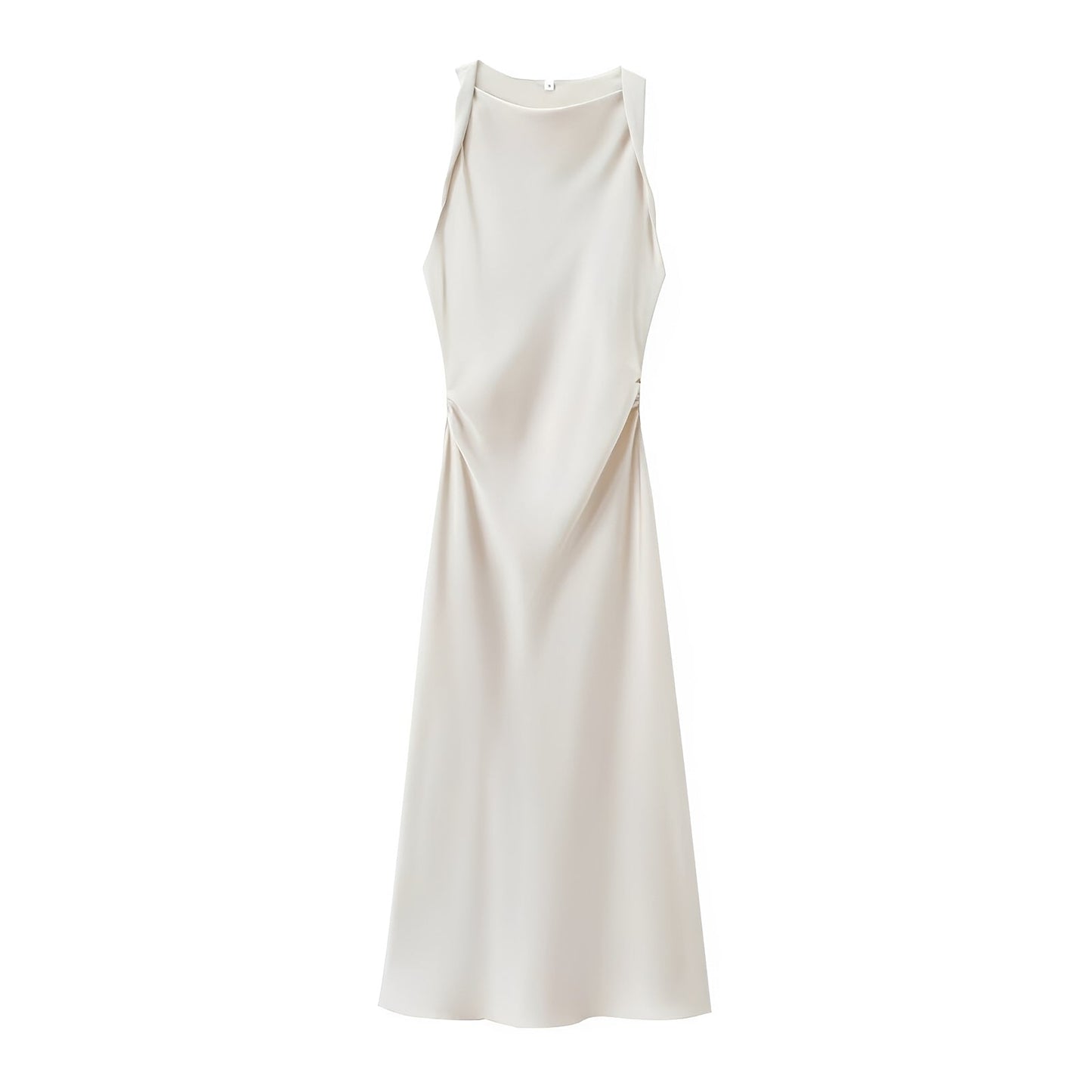 Veronica - Elegant mid-length dress with open back for women