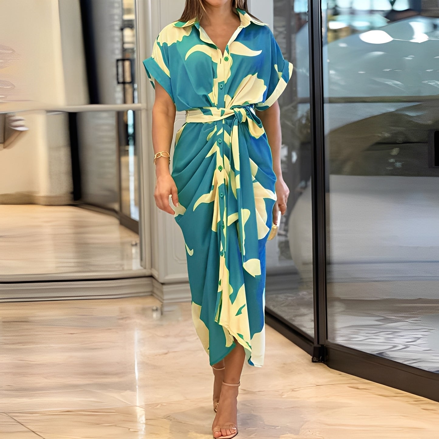 Charlène - Robe boutonnée élégante pour femmes