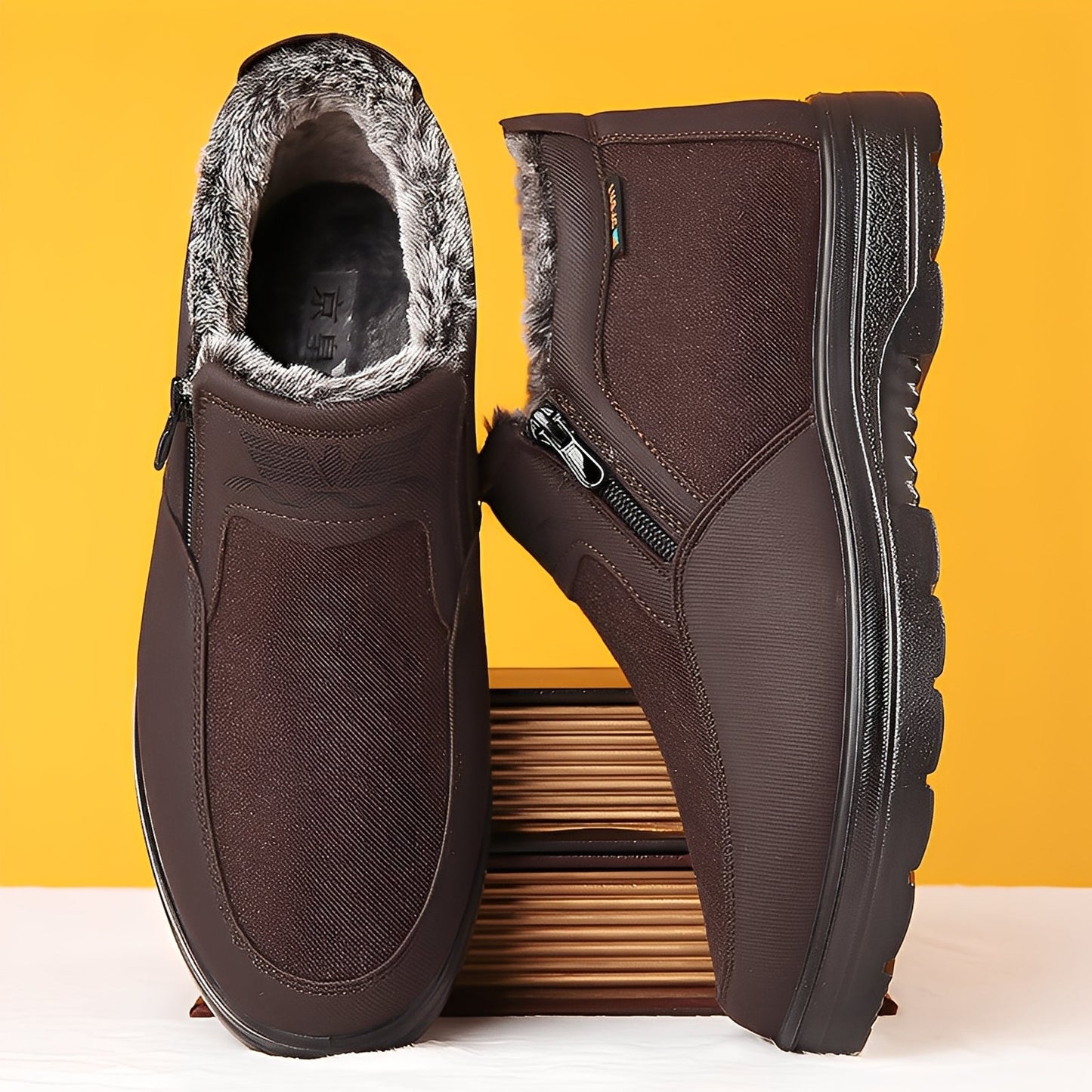 Konnor - Bottes d'hiver stylées avec doublure polaire pour hommes