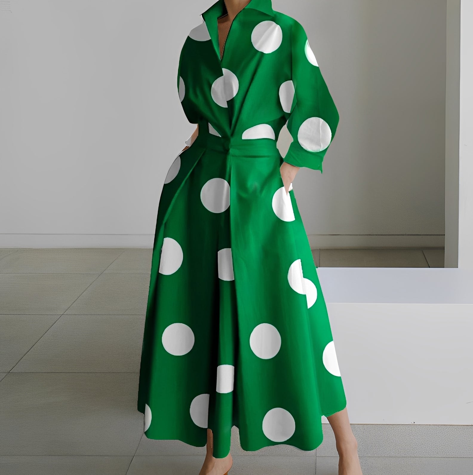 Martha - Robe chemise élégante à motif abstrait pour femmes
