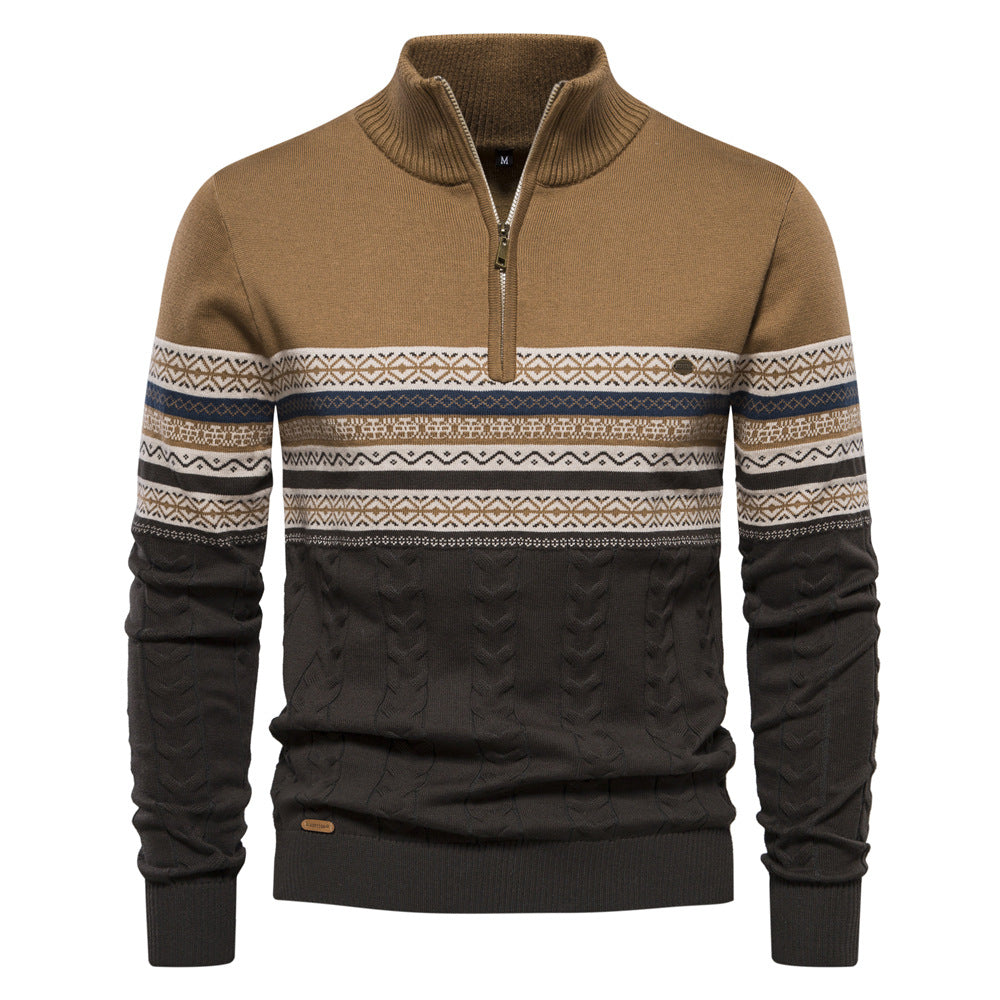 Bryant - Modern gestreifter Pullover mit Reißverschluss für Herren