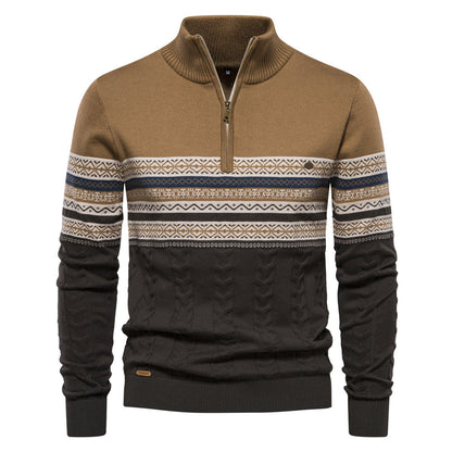 Bryant - Modern gestreifter Pullover mit Reißverschluss für Herren