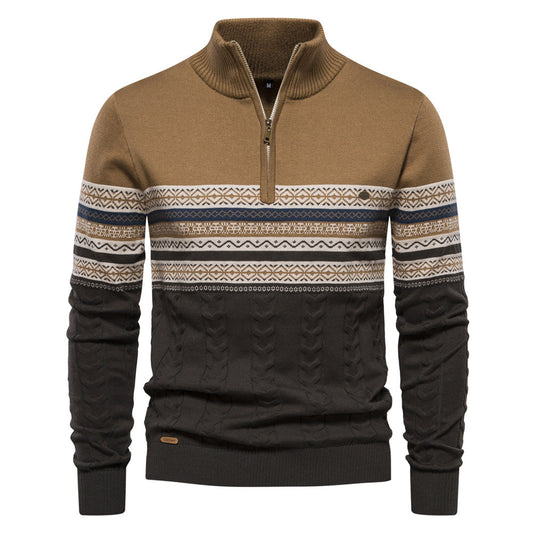 Bryant - Modern gestreifter Pullover mit Reißverschluss für Herren