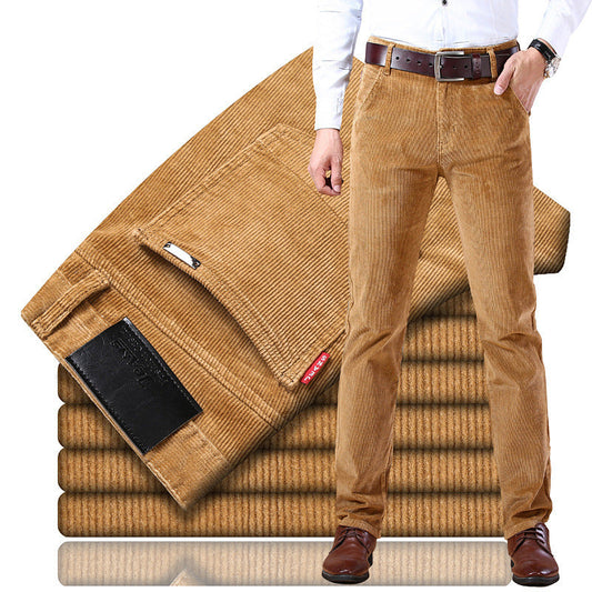 Douglas - Pantalon homme vintage en velours côtelé élastique