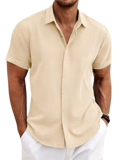 Caelum - Chemise homme simple à manches courtes et décontractée