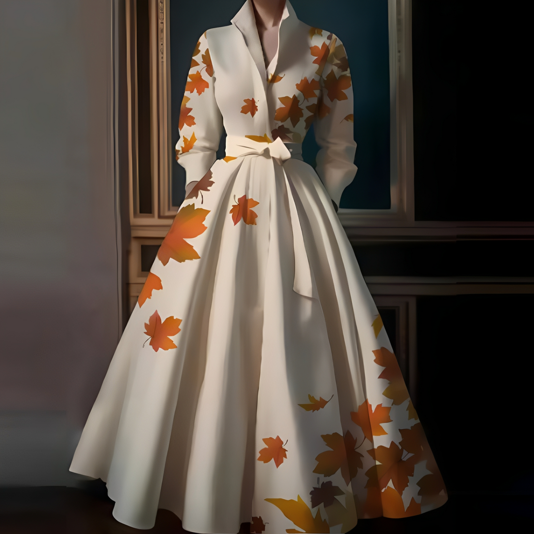 Megan - Robe longue chic avec ceinture pour femmes